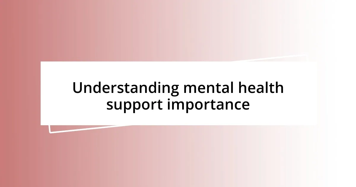 Understanding mental health support importance