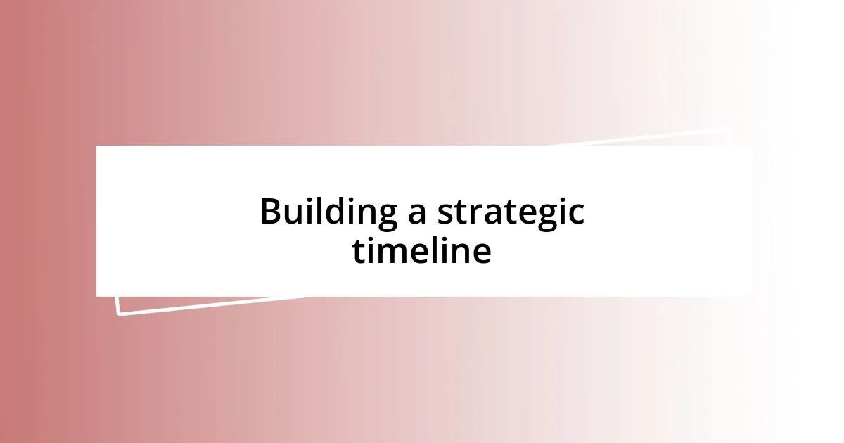 Building a strategic timeline