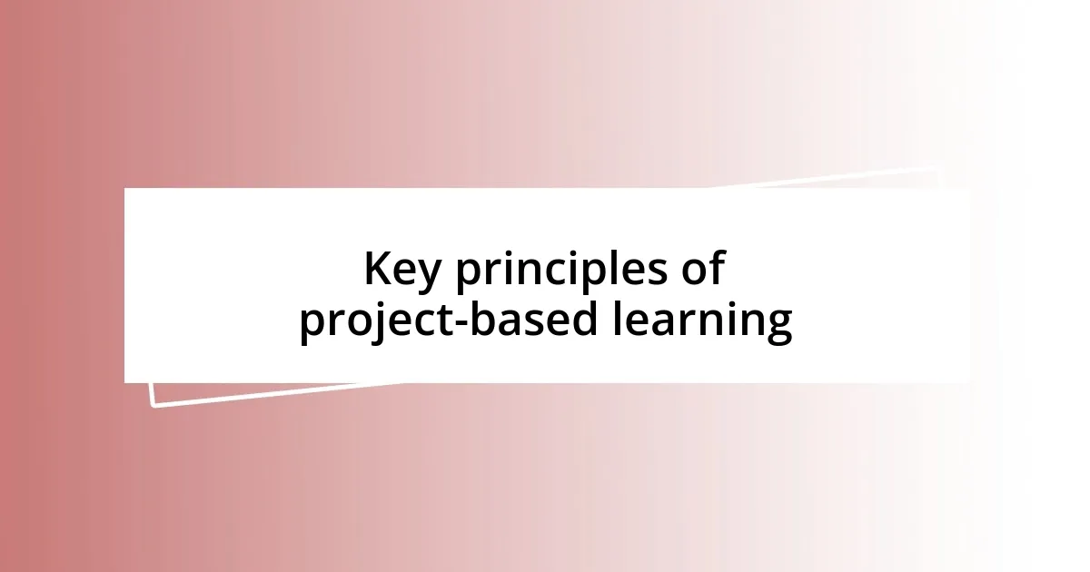 Key principles of project-based learning