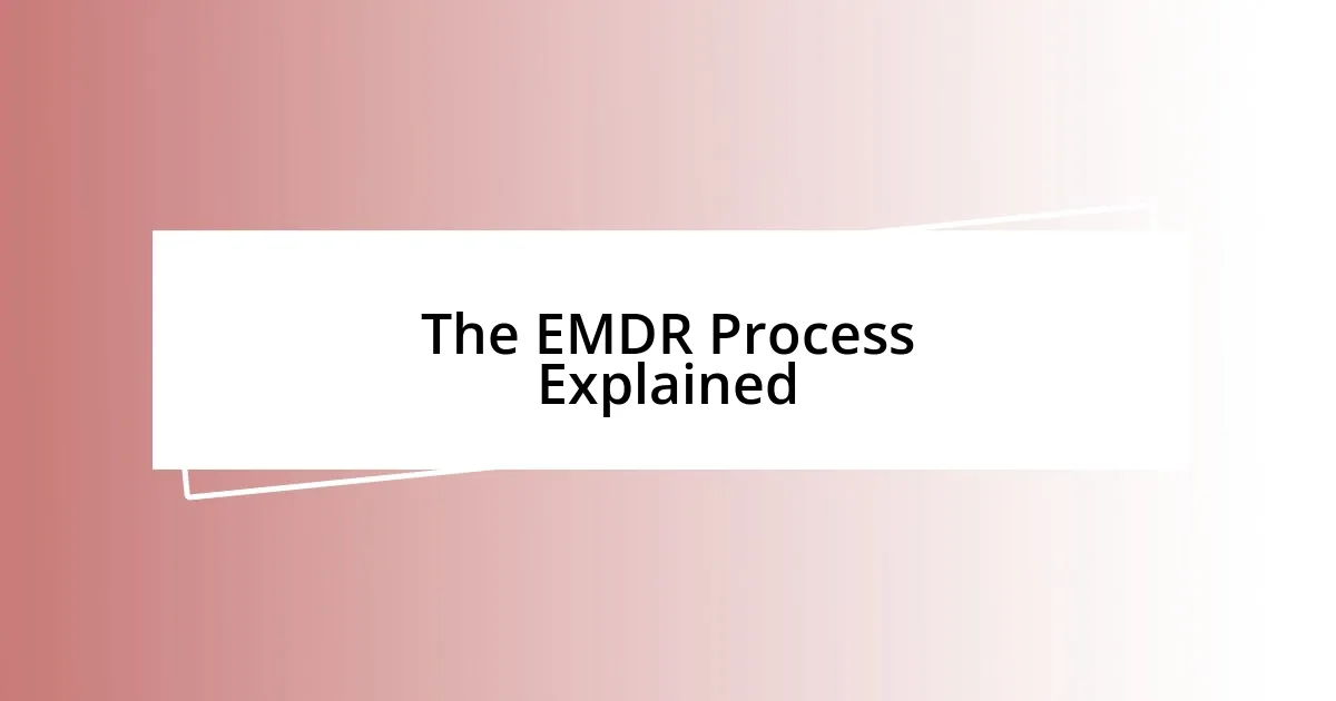 The EMDR Process Explained